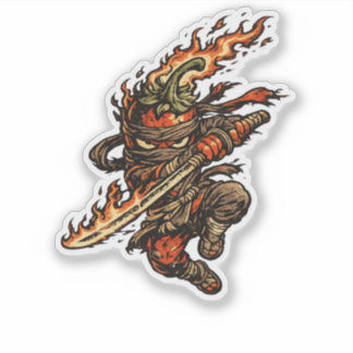 Adesivo Chili Fire Ninja — Guerreiro Engraçado da Pimenta