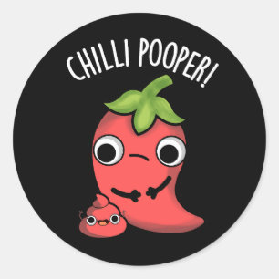 Adesivo Chili Poooper Engraçado Pepper Pun Dark BG