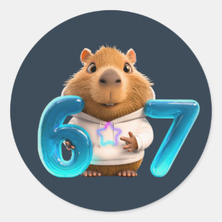 Adesivo Chill 67 Capybara Round Sticker  –Midnight Edition