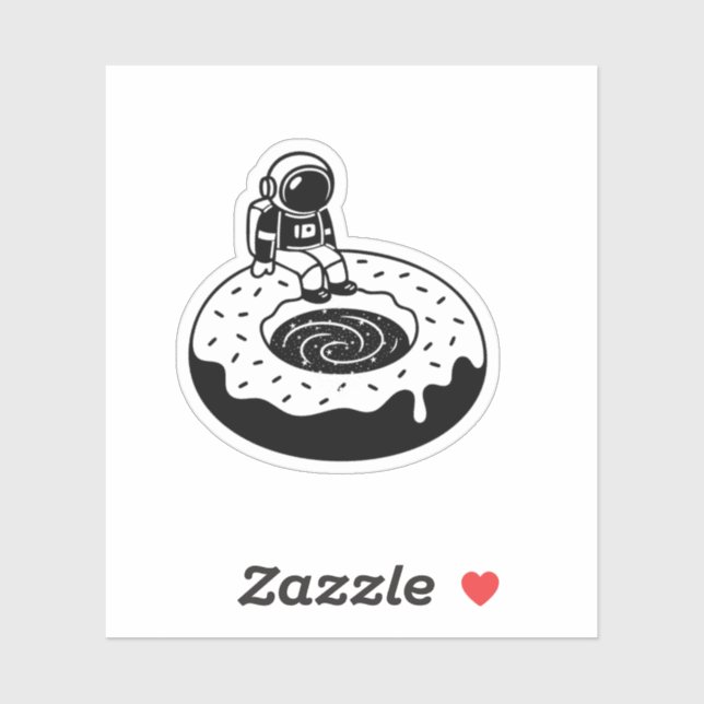 Adesivo Chill Astronaut on Donut Black Hole – Space Doodle (Folha)