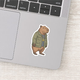 Adesivo Chill Capivara Sinal de Paz Com Segurança