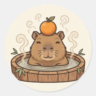 Adesivo Chill Capybara Onsen — Banho de Água Termal Zen co