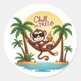Adesivo Chill Monkey Cartoon Jungle Sticker