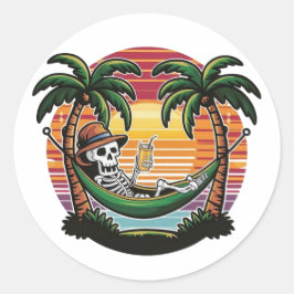 Adesivo Chill Skeleton Beach Sticker 