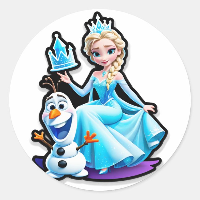 Adesivo Chillin’ com a Elsa no Meu Aniversário! (Frente)