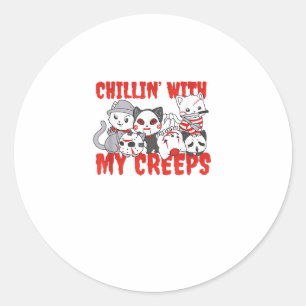Adesivo Chillin Com Meu Creeps Cat Horror Assassino Hallow