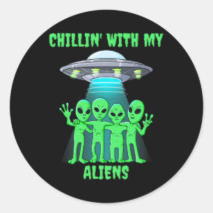 Adesivo Chillin Com Meus Aliens Garotos Do Dia Das Bruxas 