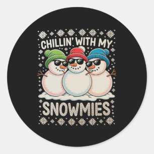 Adesivo Chillin Com Meus Snowmies Natal Feio