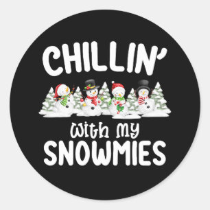 Adesivo Chillin Com O Meu Natal Snowmies
