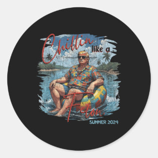 Adesivo Chillin Como Um Felon Retro Summer Vintage Engraça