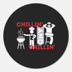 Adesivo Chillin E Grillin - Barbecue Fumador De Churrasco 