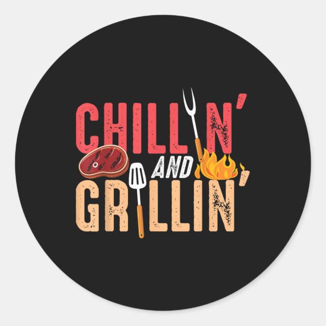 Adesivo Chillin E Grillin Barbecue Party (Frente)