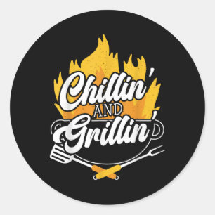 Adesivo Chillin E Grillin Churrasco Grillmaster Barbecue
