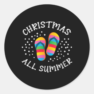 Adesivo Chinelos de Natal de Verão Papai Noel Praia Verão