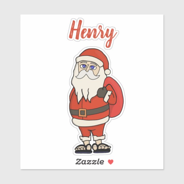 Adesivo Chinelos de Natal do Papai Noel Personalizado (Folha)