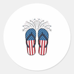 Adesivo Chinelos Patrióticos Fogos de Artifício Camiseta d