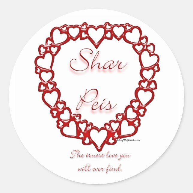 Adesivo Chinês Sharpei True Love - Sticker (Frente)