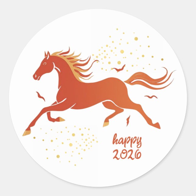 Adesivo Chinese New Year 2026 Horse Ink New Year (Frente)