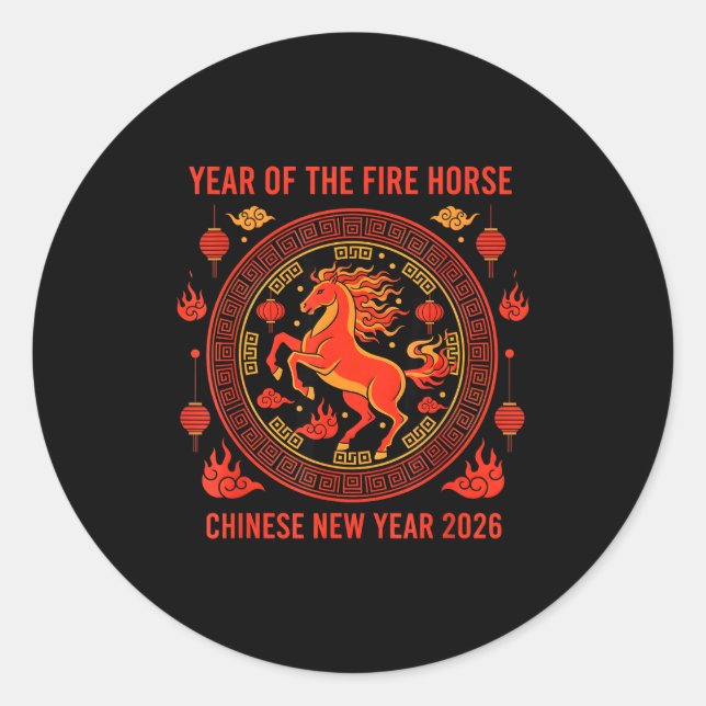 Adesivo Chinese New Year 2026 Year Of The Fire Horse  (Frente)