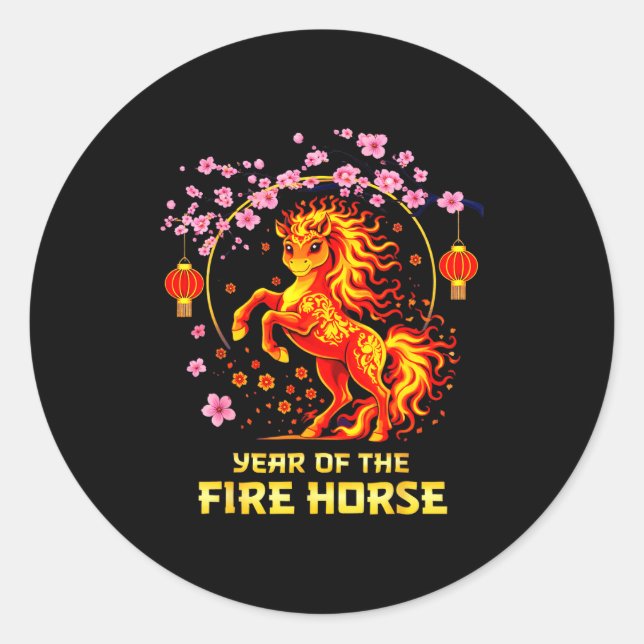 Adesivo Chinese New Year 2026 Year Of The Fire Horse  (Frente)