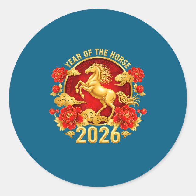 Adesivo Chinese New Year 2026 Year Of The Horse  (Frente)
