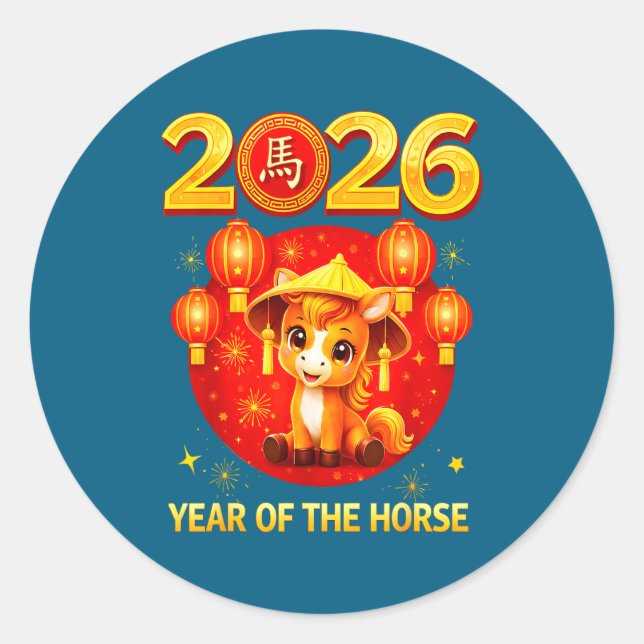 Adesivo Chinese New Year 2026 Year Of The Horse  (Frente)