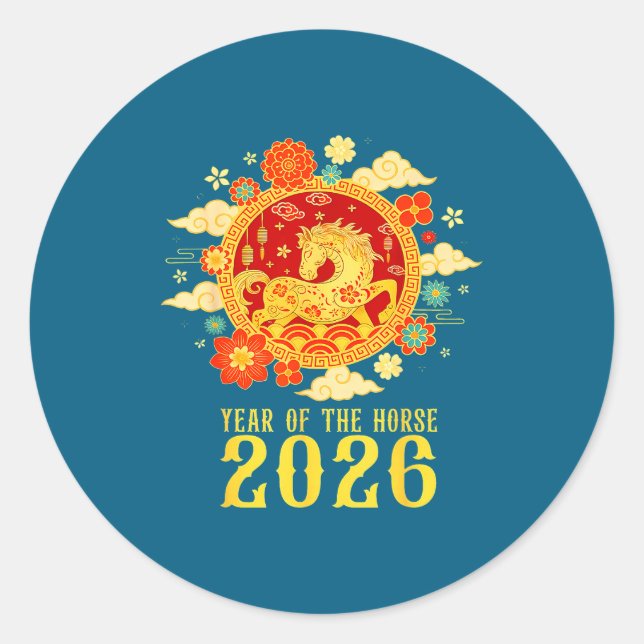 Adesivo Chinese New Year 2026 Year Of The Horse  (Frente)