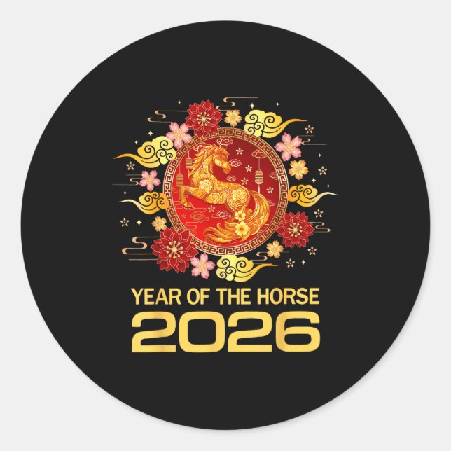 Adesivo Chinese New Year 2026 Year Of The Horse  (Frente)