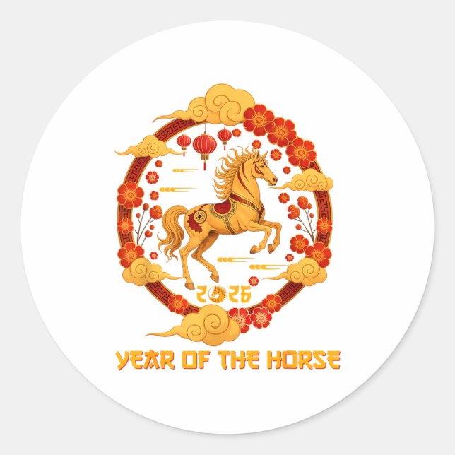 Adesivo Chinese New Year 2026 Year Of The Horse 2026  (Frente)