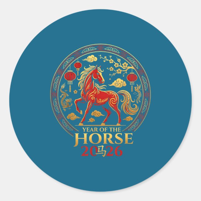 Adesivo Chinese New Year 2026 Year Of The Horse 4  (Frente)