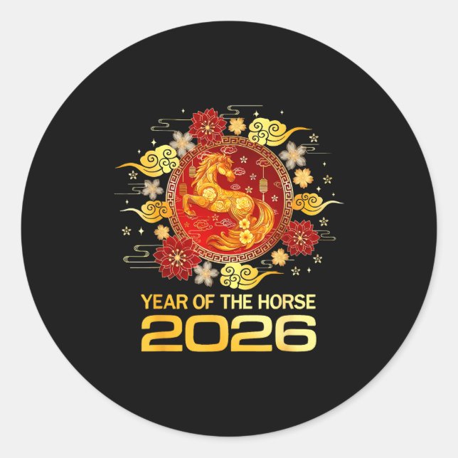 Adesivo Chinese New Year 2026 Year Of The Horse Happy New  (Frente)