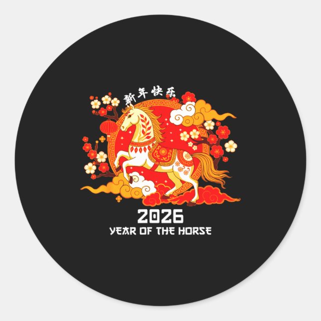 Adesivo Chinese New Year 2026 Year Of The Horse Shirt Men  (Frente)