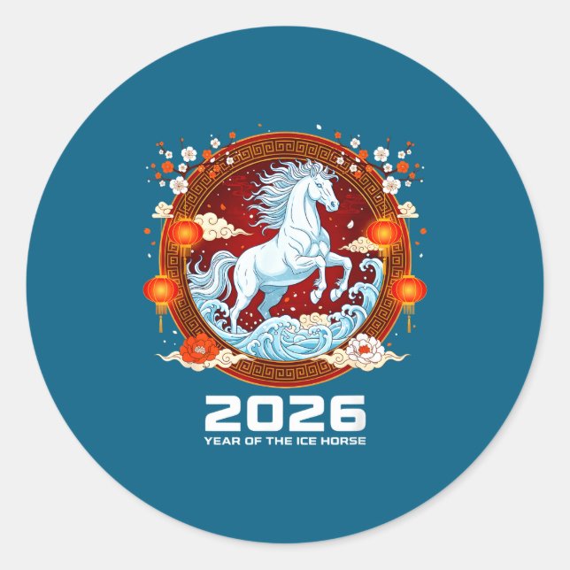 Adesivo Chinese New Year 2026 Year Of The Ice Horse  (Frente)