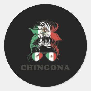 Adesivo Chingona Mexico Messy Bun Flag Mexicano