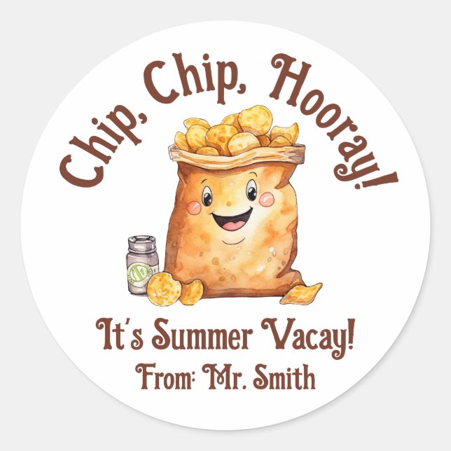 Adesivo Chip, Chip, Hooray! Batatas, Férias de Verão (Frente)