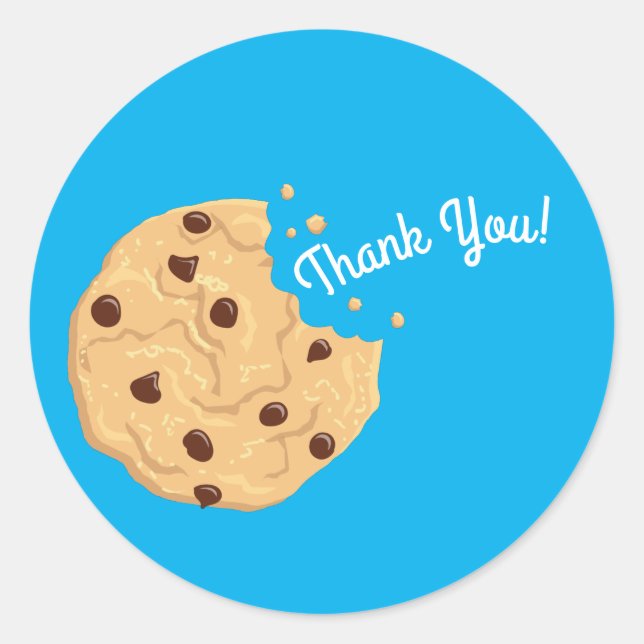 Adesivo Chip Cookies primeiro aniversario Festa Azul (Frente)