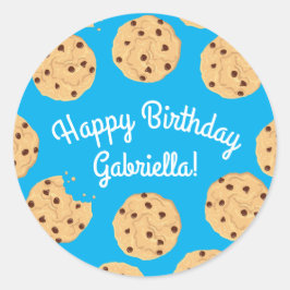 Adesivo Chip Cookies primeiro aniversario Festa Azul
