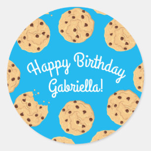 Adesivo Chip Cookies primeiro aniversario Festa Azul
