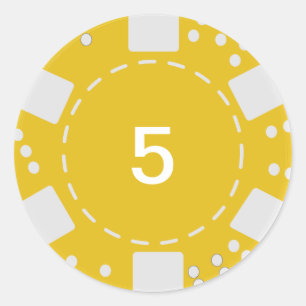 Adesivo Chip de pôquer amarelo
