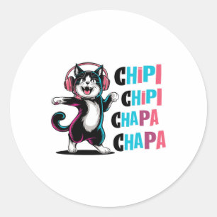 Adesivo Chipi Chipi Chapa Chapa Chapa Cartoon Dançante Cat