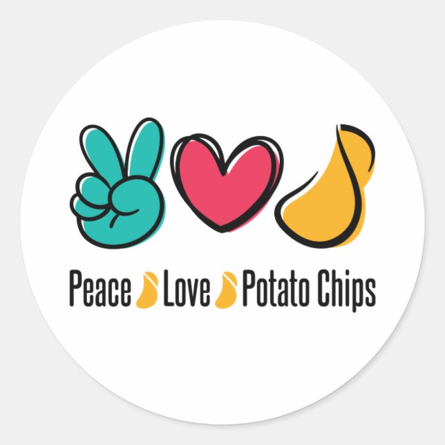 Adesivo Chips de Batata de Paz e Amor (Frente)