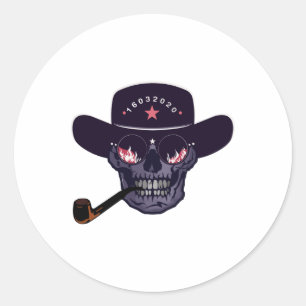 Adesivo Chique de Caveira de Cachimbo de Caveira H