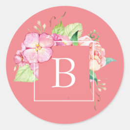 Adesivo Chique Feminino Inicial Monogramada Floral Abstrat