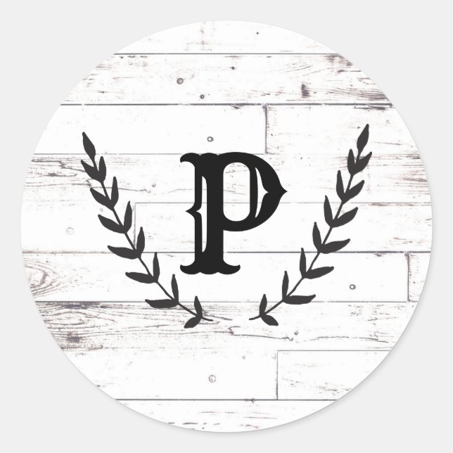 Adesivo Chique Rústico de Madeira Branca Laurel Wedding (Frente)