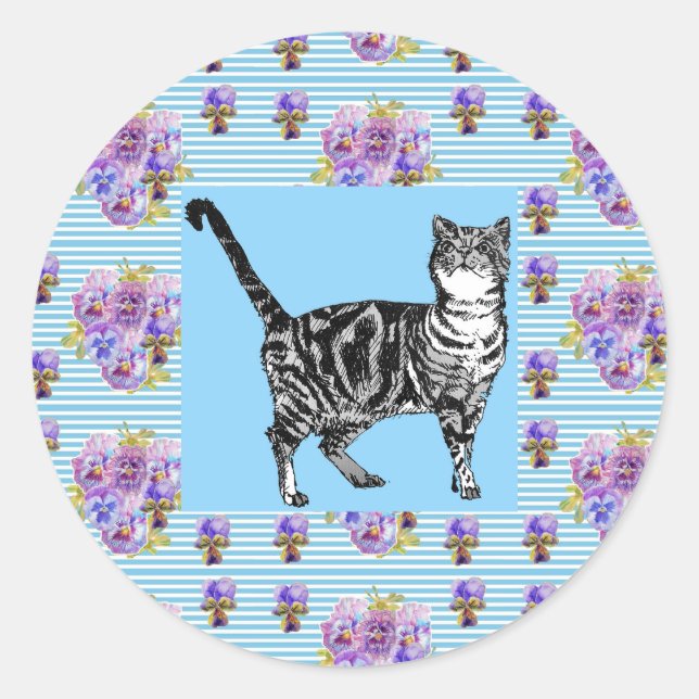 Adesivo Chique Tabby Cat Pastel Striker Sticker (Frente)