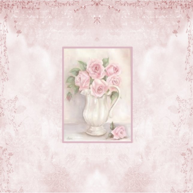 Adesivo Chique Vintage Vase com Rosas (Frente)
