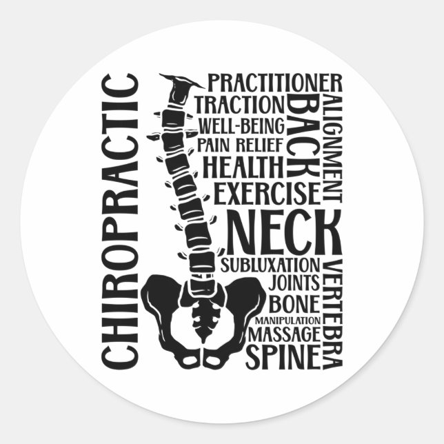 Adesivo Chiropractic Spine Therapist Chiro Chiropractor (Frente)