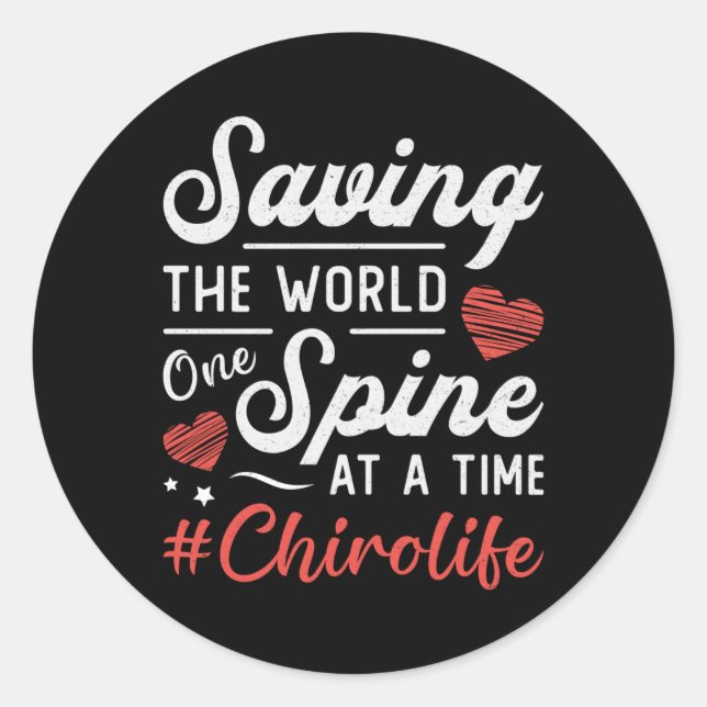 Adesivo Chiropractor Saving The World Spine Chiropractic (Frente)