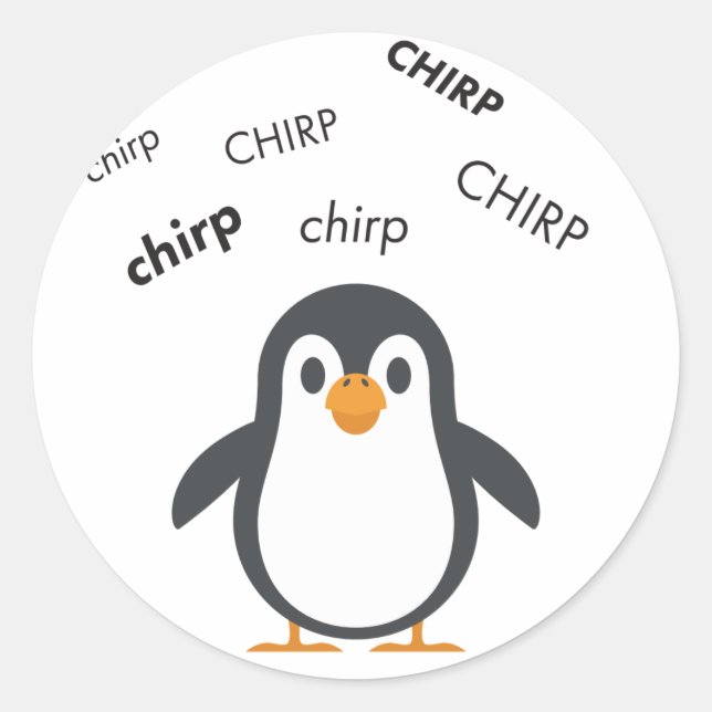 Adesivo Chirp Penguin Cute Emoji (Frente)