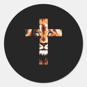 Adesivo Chirstian Cross Lion Judah Jesus Deus Fé